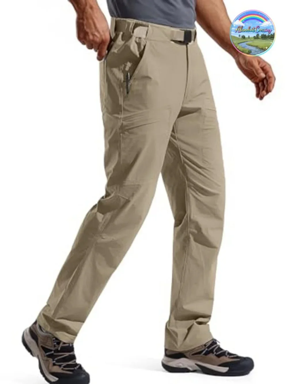 Men's Cargo Hiking Pants with Belt 86% Nylon 14% Spandex Quick Dry Adjustable